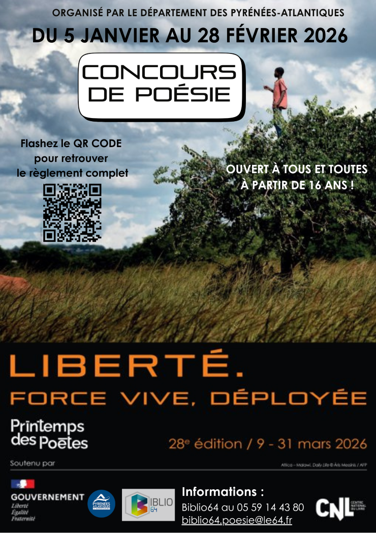 Affiche concours de poésie 206 Biblio64 HD