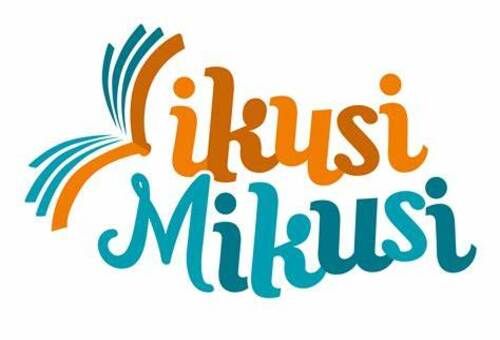 logo Ikusi Mikusi : texte et livre ouvert à droite